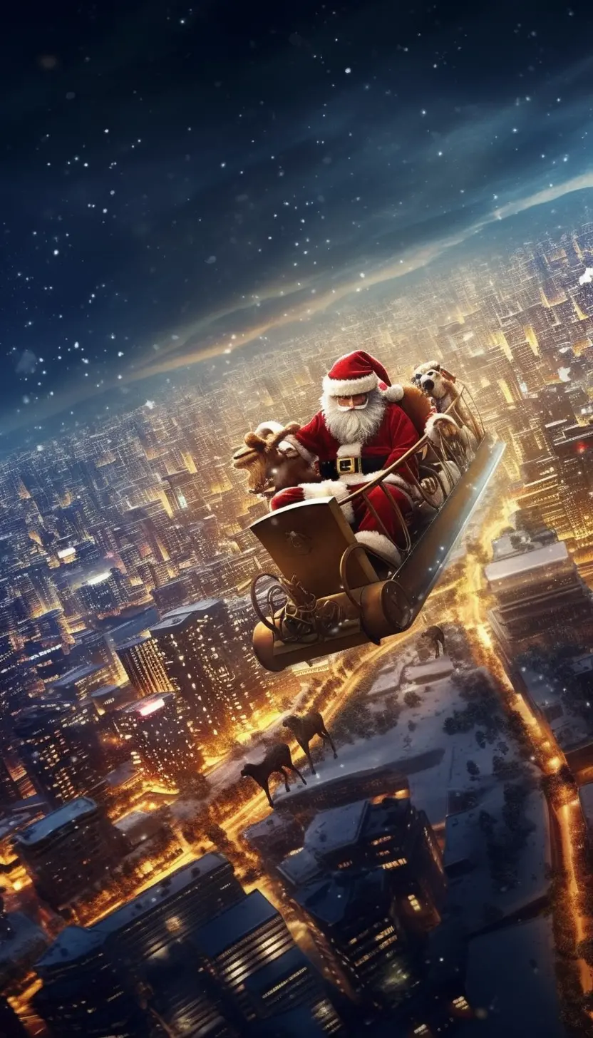 santa flying